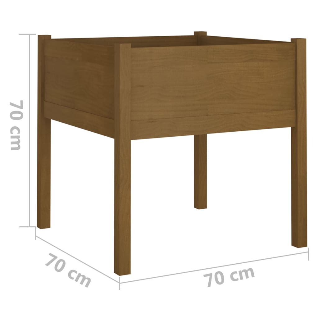 vidaXL Pflanzkübel 2 Stk. Honigbraun 70x70x70 cm Massivholz Kiefer