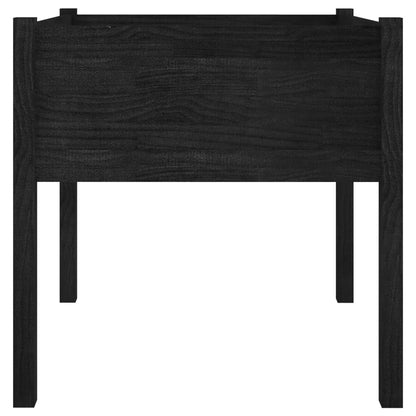 vidaXL Pflanzkübel 2 Stk. Schwarz 70x70x70 cm Massivholz Kiefer