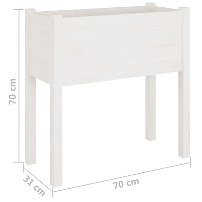 vidaXL Pflanzkübel Weiß 70x31x70 cm Massivholz Kiefer