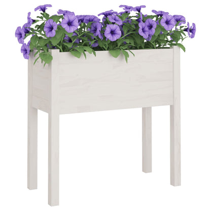 vidaXL Pflanzkübel 2 Stk. Weiß 70x31x70 cm Massivholz Kiefer