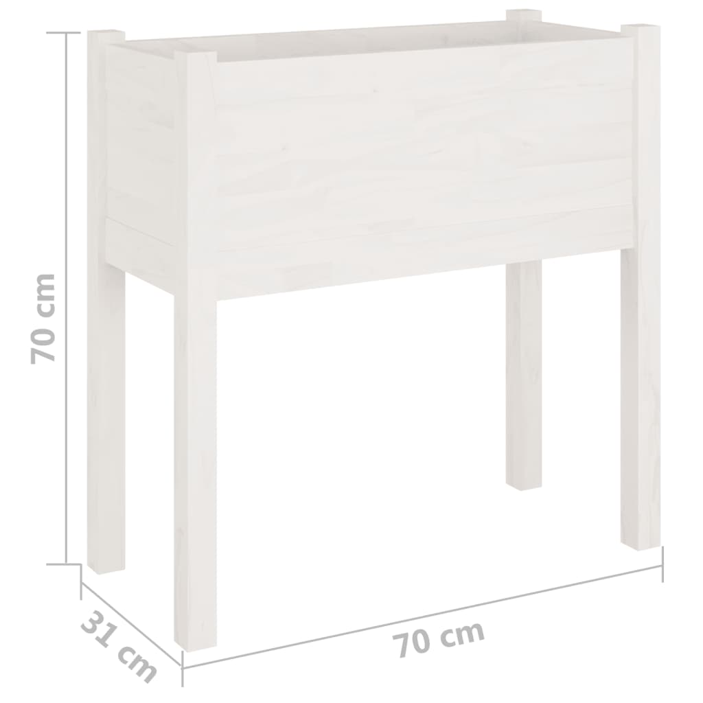 vidaXL Pflanzkübel 2 Stk. Weiß 70x31x70 cm Massivholz Kiefer