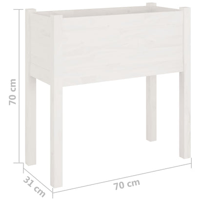 vidaXL Pflanzkübel 2 Stk. Weiß 70x31x70 cm Massivholz Kiefer