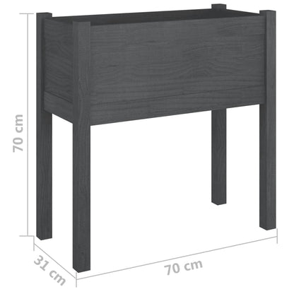 vidaXL Pflanzkübel Grau 70x31x70 cm Massivholz Kiefer