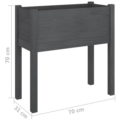vidaXL Pflanzkübel 2 Stk. Grau 70x31x70 cm Massivholz Kiefer