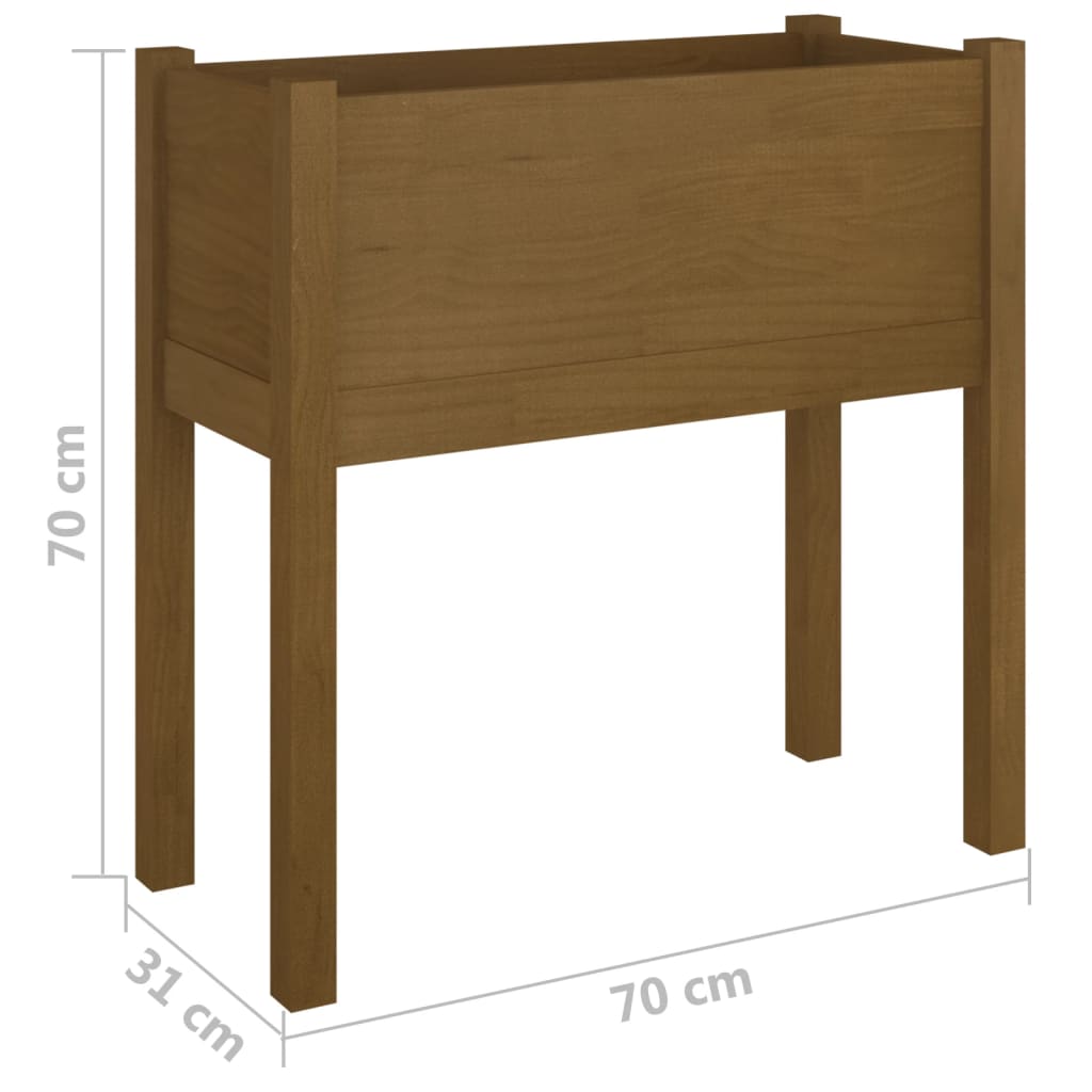 vidaXL Jardinières 2 pcs Marron miel 70x31x70 cm Bois de pin massif
