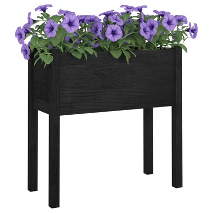 vidaXL Jardinière noire 70x31x70 cm en pin massif