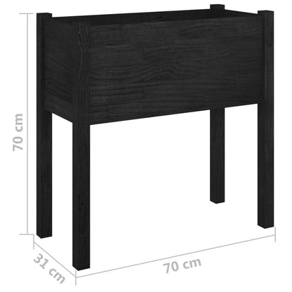 vidaXL Jardinières 2 pcs Noir 70x31x70 cm Bois de pin massif