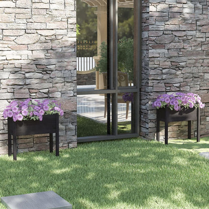 vidaXL Jardinières 2 pcs Noir 70x31x70 cm Bois de pin massif