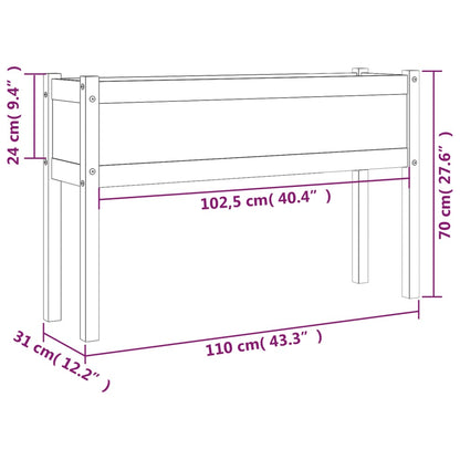 vidaXL Jardinière 110x31x70 cm Bois de pin massif