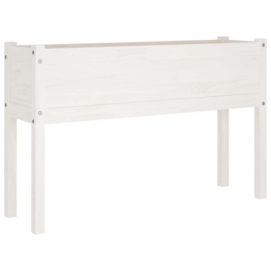 vidaXL Jardinière blanche 110x31x70 cm Bois de pin massif