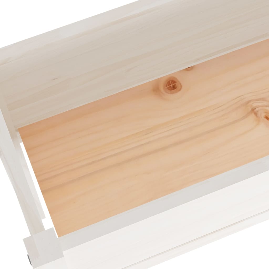 vidaXL Jardinière blanche 110x31x70 cm Bois de pin massif