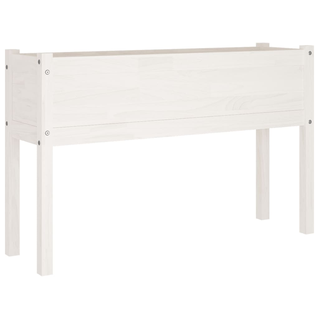 vidaXL Jardinières 2 pcs Blanc 110x31x70 cm Bois de pin massif