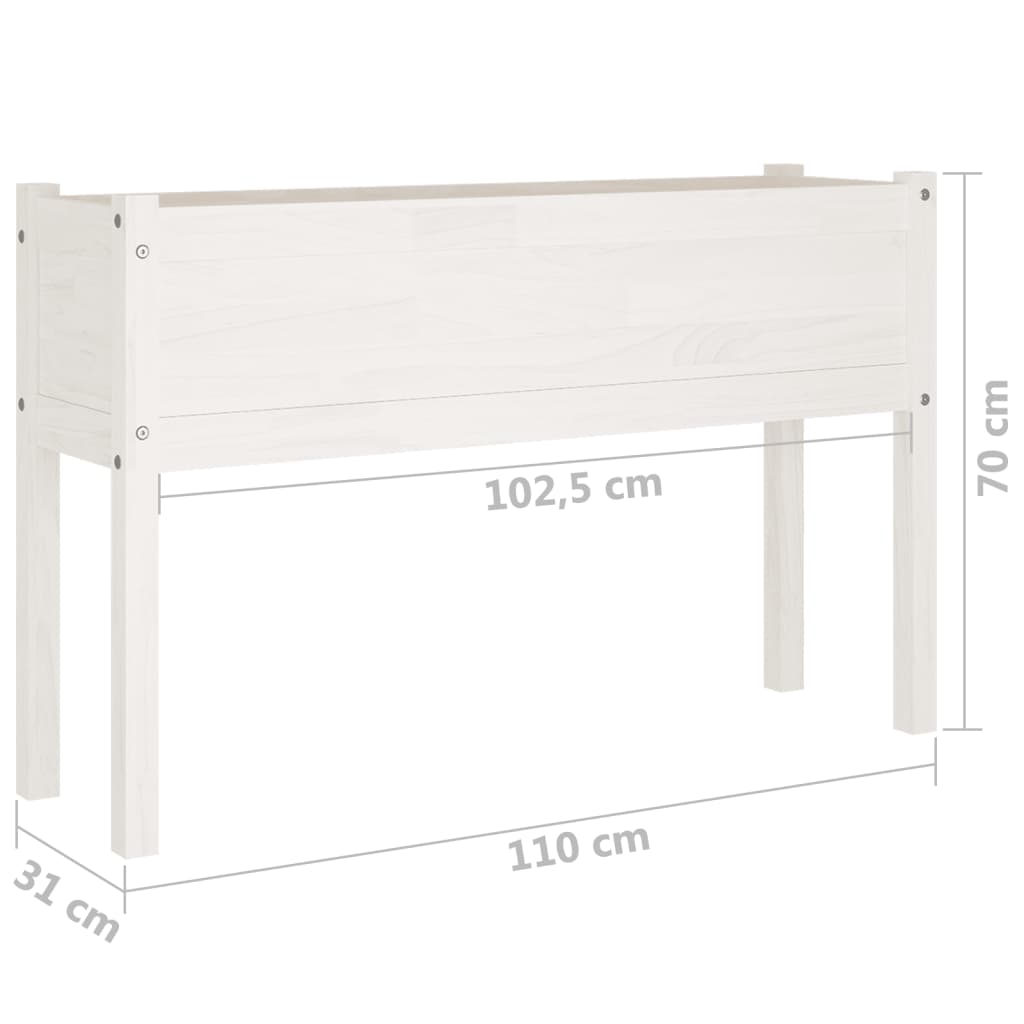 vidaXL Jardinières 2 pcs Blanc 110x31x70 cm Bois de pin massif