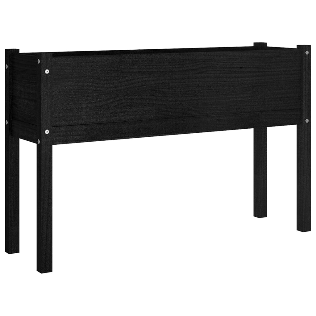 vidaXL Jardinières 2 pcs Noir 110x31x70 cm Bois de pin massif