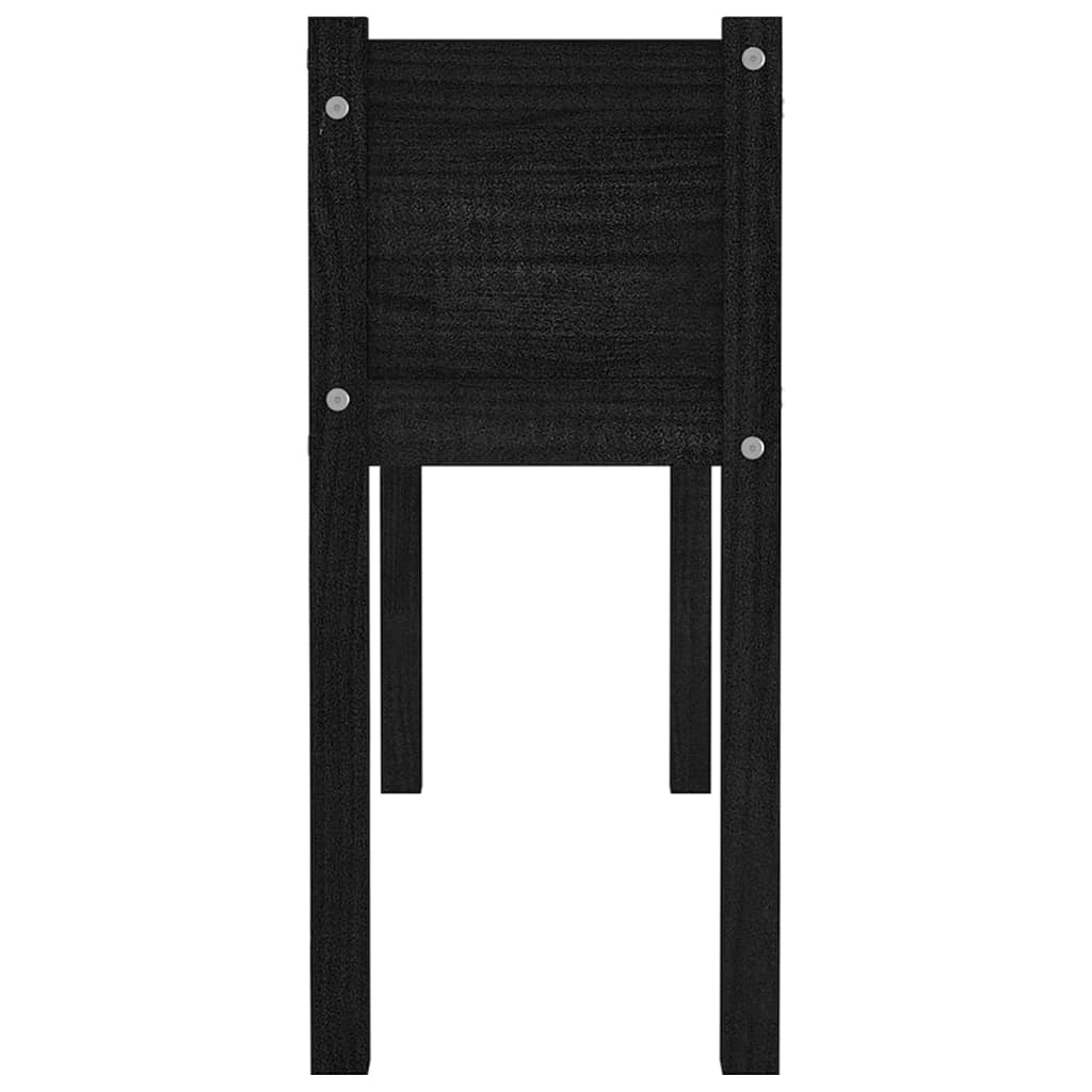 vidaXL Jardinières 2 pcs Noir 110x31x70 cm Bois de pin massif