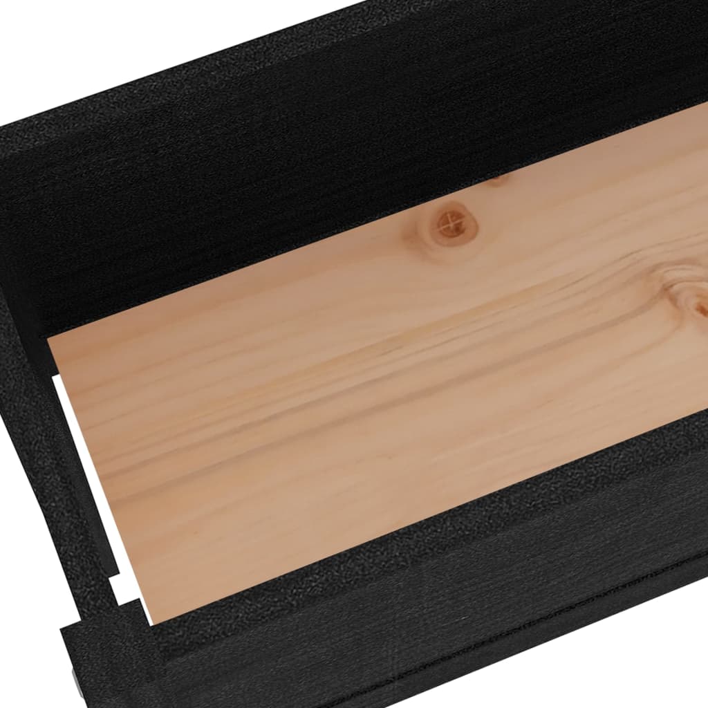 vidaXL Jardinières 2 pcs Noir 110x31x70 cm Bois de pin massif