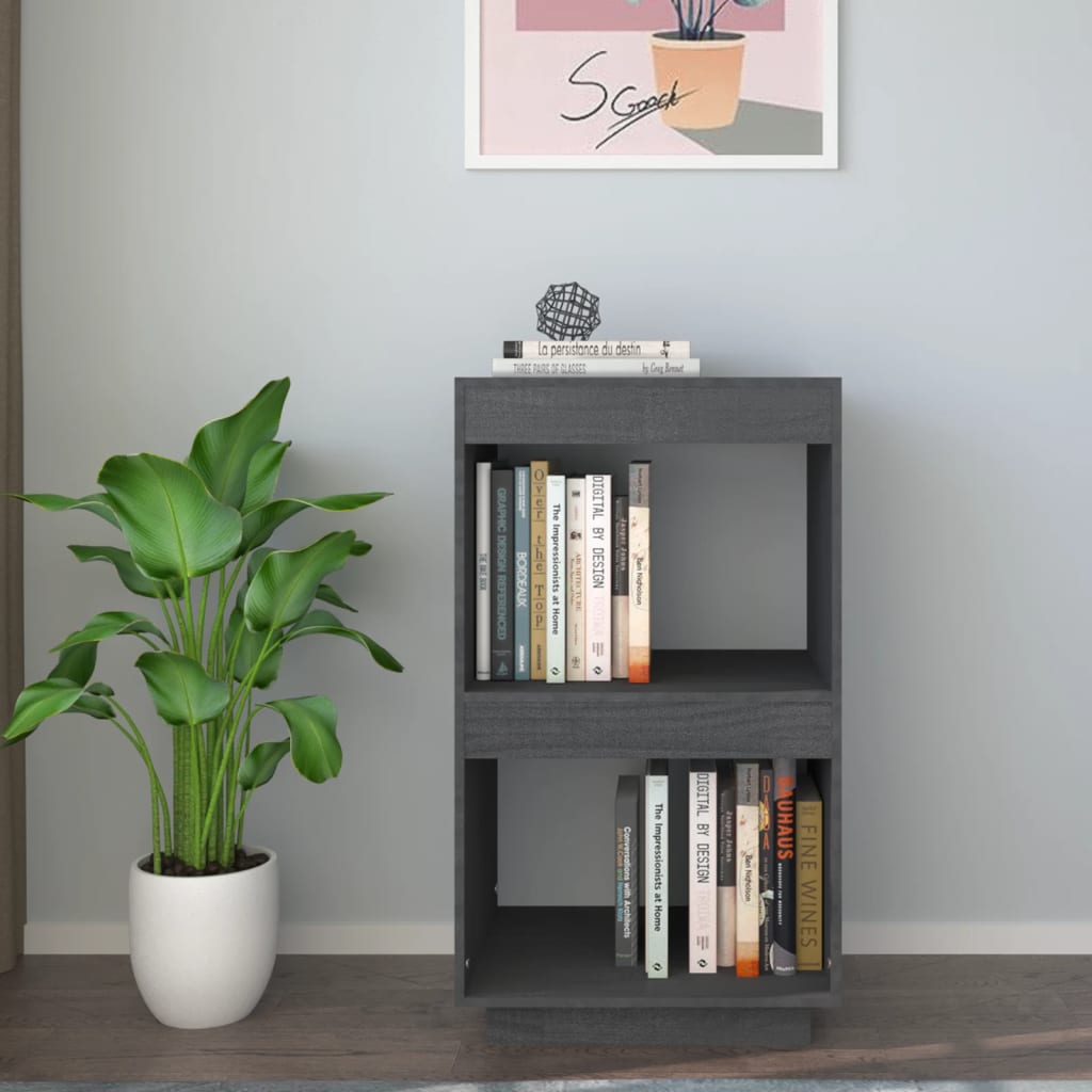 vidaXL Bibliothèque grise 40x35x71 cm en pin massif
