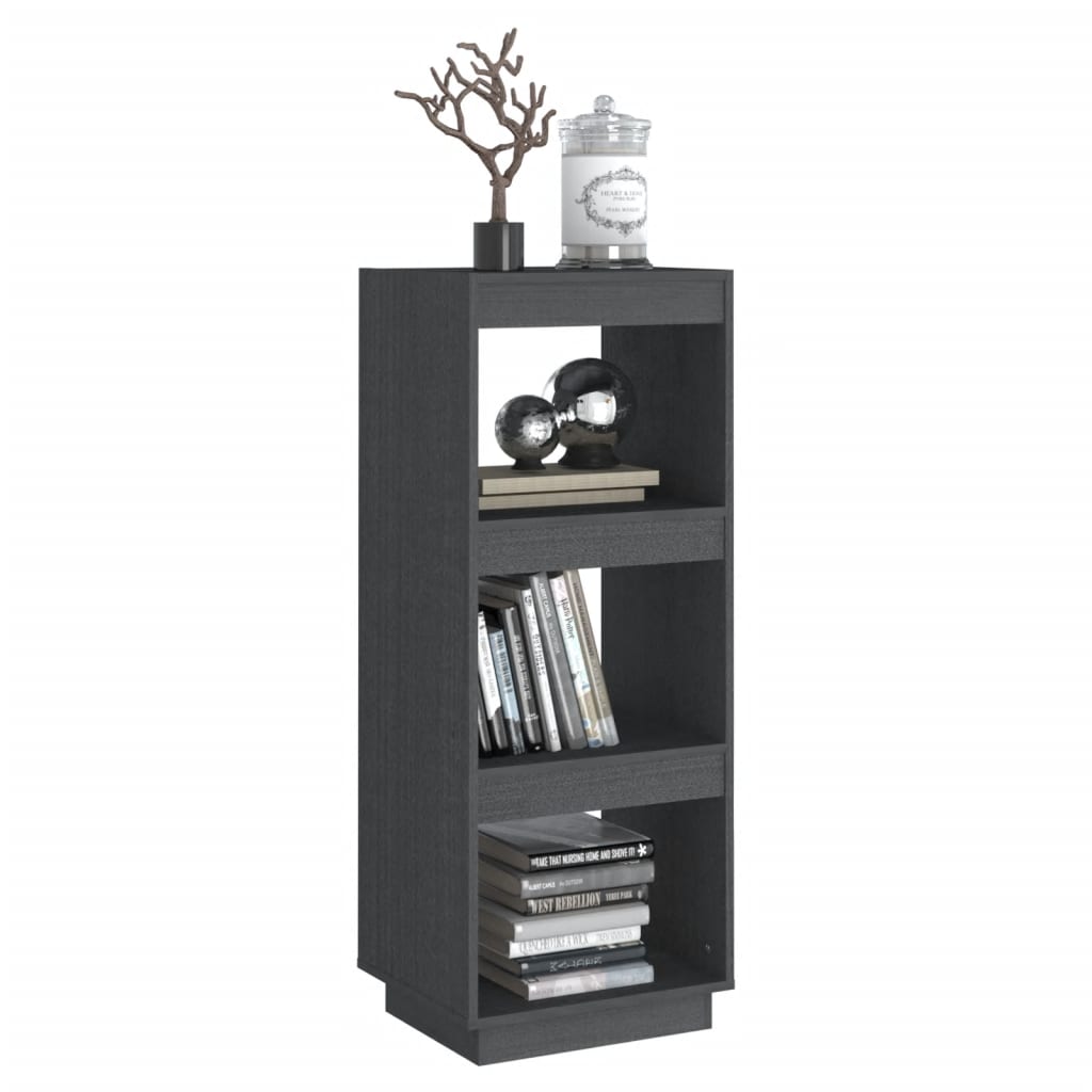 vidaXL Bücherregal/Raumteiler Grau 40x35x103 cm Massivholz Kiefer