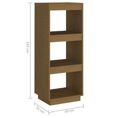 vidaXL Bücherregal/Raumteiler Honigbraun 40x35x103 Massivholz Kiefer