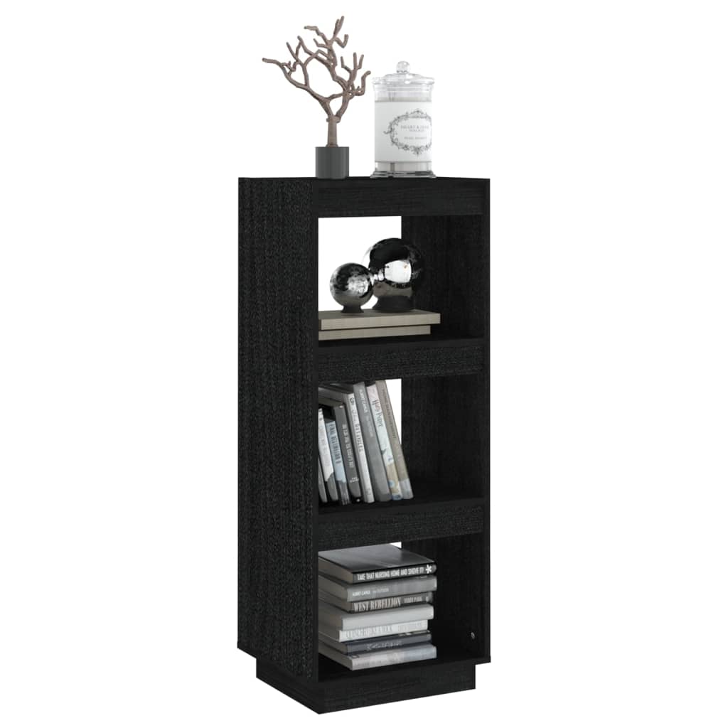 vidaXL Bücherregal/Raumteiler Schwarz 40x35x103 cm Massivholz Kiefer