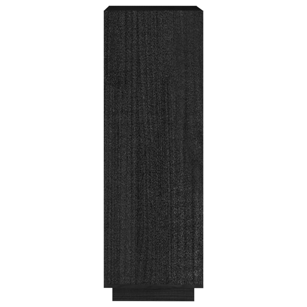 vidaXL Bücherregal/Raumteiler Schwarz 40x35x103 cm Massivholz Kiefer