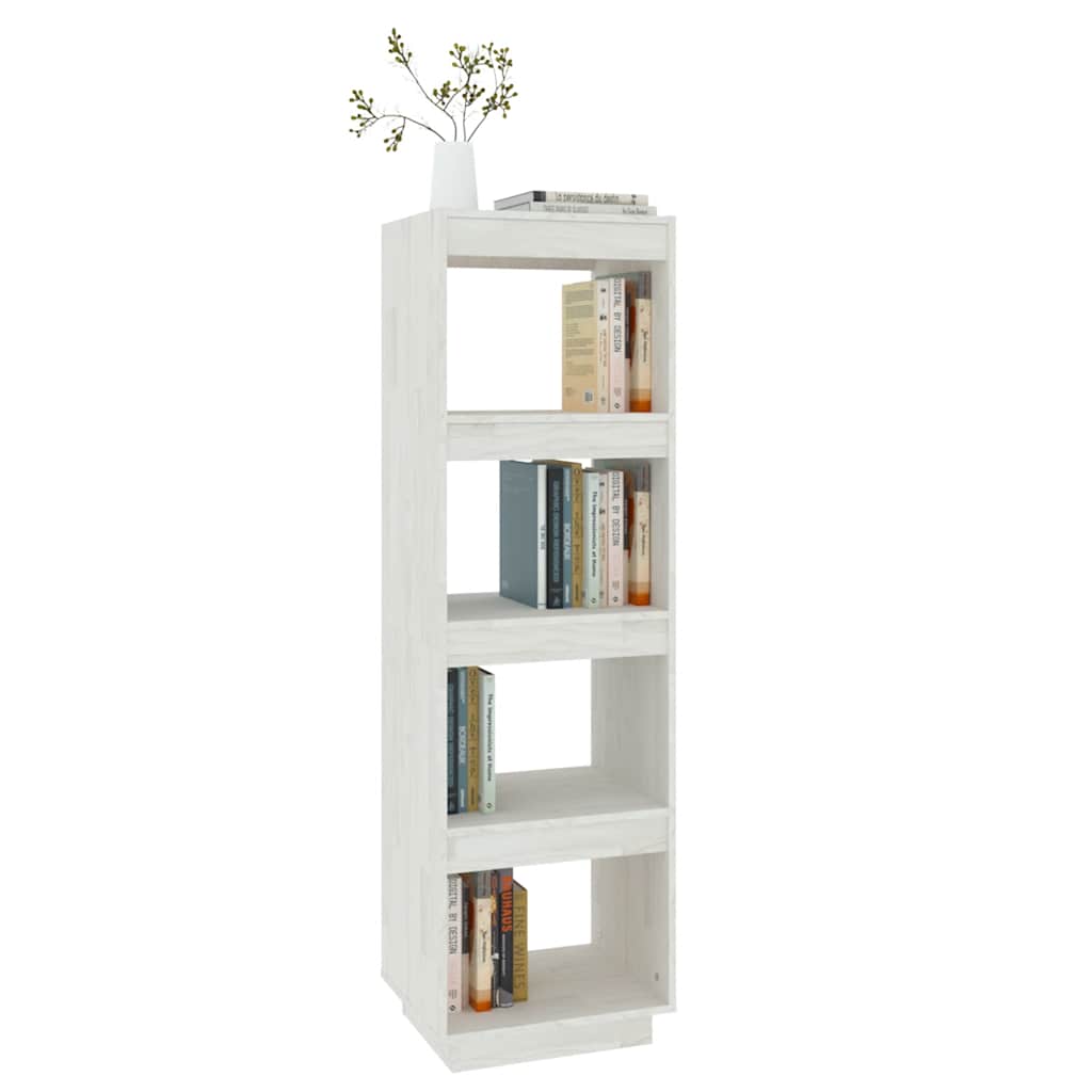 vidaXL Bücherregal/Raumteiler Weiß 40x35x135 cm Massivholz Kiefer