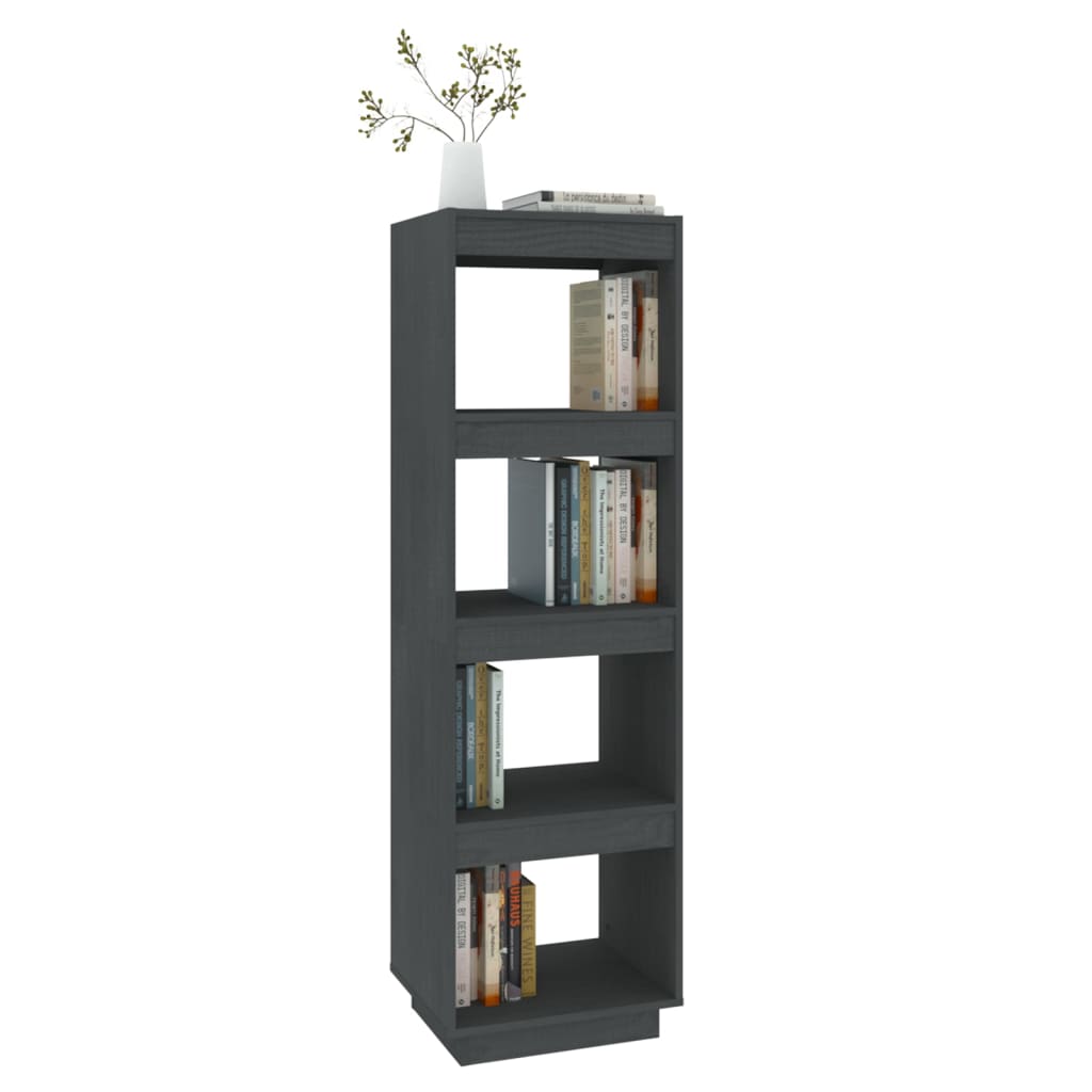 vidaXL Bücherregal/Raumteiler Grau 40x35x135 cm Massivholz Kiefer