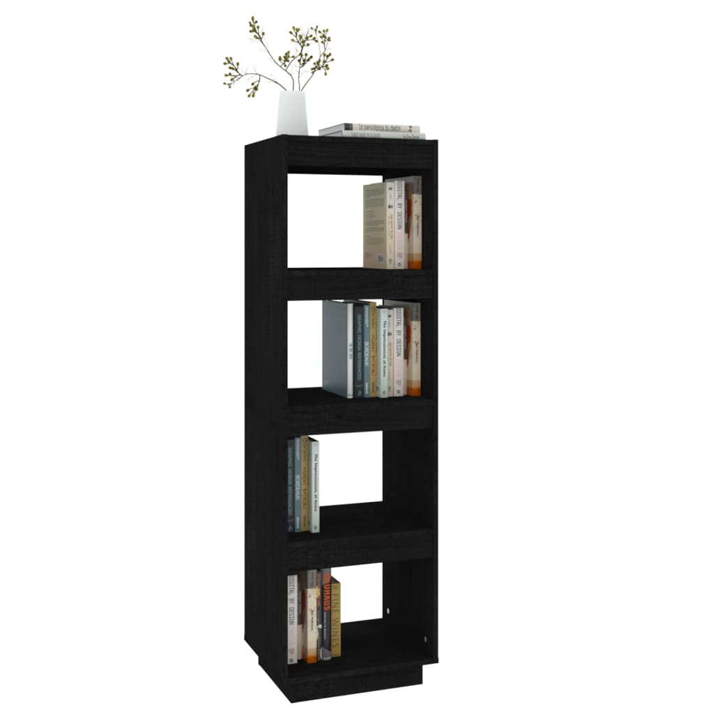 vidaXL Bücherregal/Raumteiler Schwarz 40x35x135 cm Massivholz Kiefer