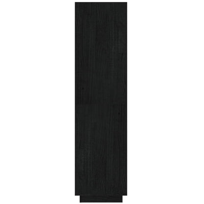 vidaXL Bücherregal/Raumteiler Schwarz 40x35x135 cm Massivholz Kiefer