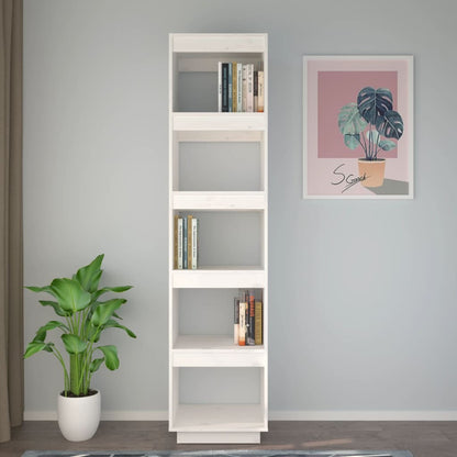 vidaXL Bücherregal/Raumteiler Weiß 40x35x167 cm Massivholz Kiefer
