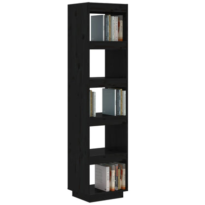 vidaXL Bücherregal/Raumteiler Schwarz 40x35x167 cm Massivholz Kiefer