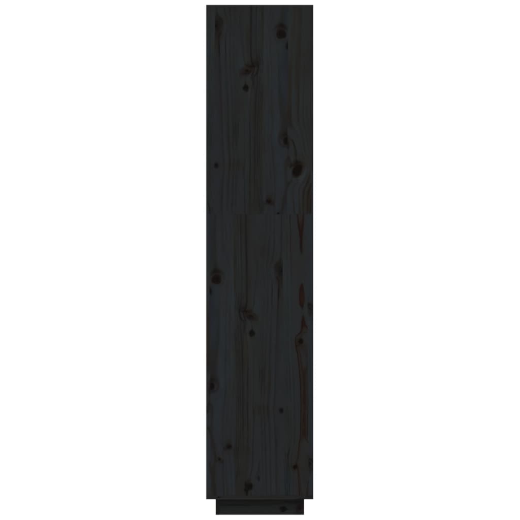 vidaXL Bücherregal/Raumteiler Schwarz 40x35x167 cm Massivholz Kiefer