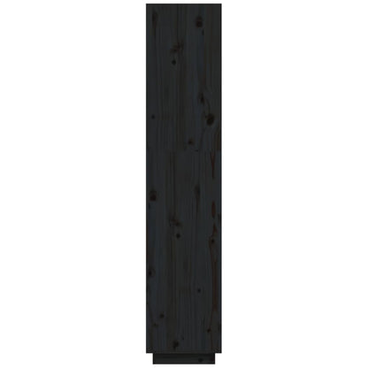 vidaXL Bücherregal/Raumteiler Schwarz 40x35x167 cm Massivholz Kiefer