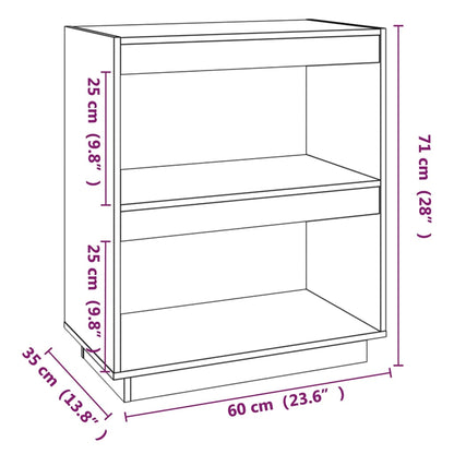 vidaXL Bibliothèque 60x35x71 cm Bois de pin massif