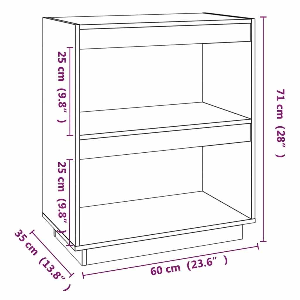 vidaXL Bibliothèque blanc 60x35x71 cm Bois de pin massif