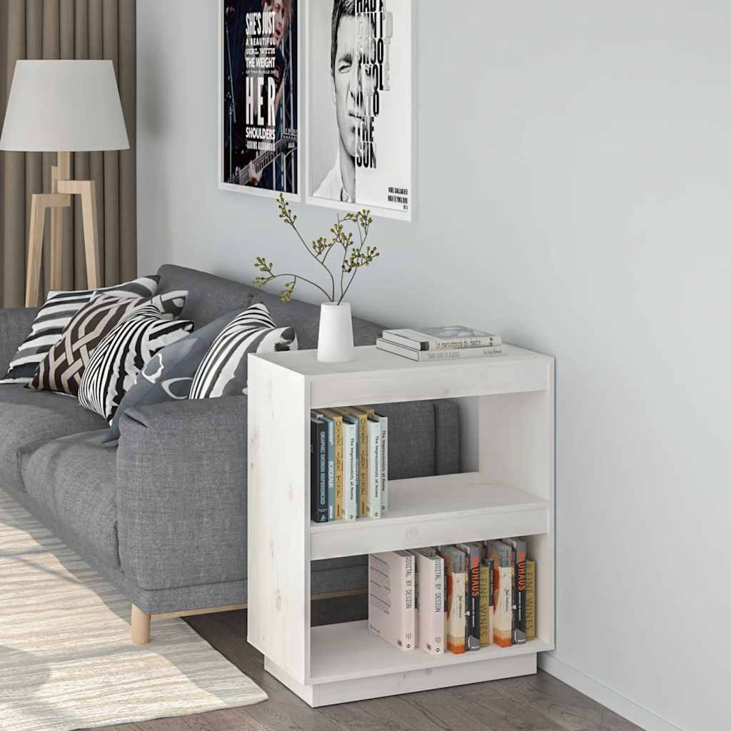 vidaXL Bibliothèque blanc 60x35x71 cm Bois de pin massif