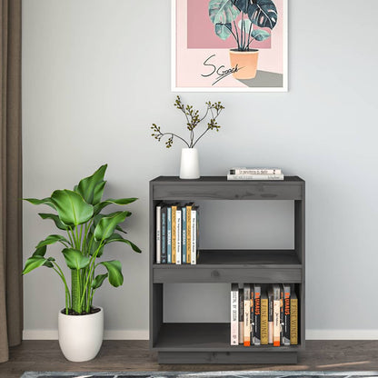 vidaXL Bibliothèque grise 60x35x71 cm bois de pin massif