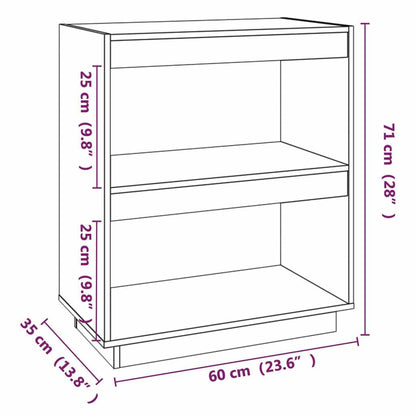 vidaXL Bibliothèque grise 60x35x71 cm bois de pin massif