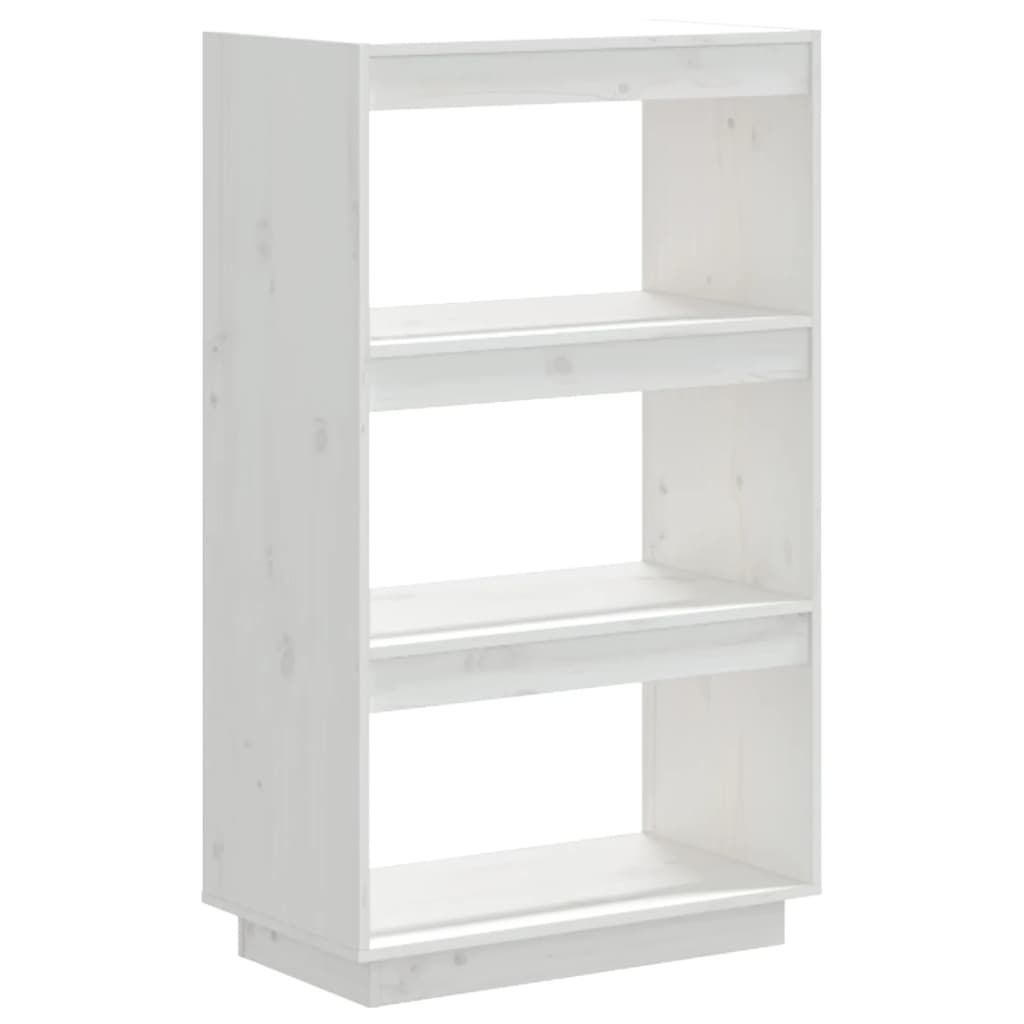 vidaXL Bücherregal/Raumteiler Weiß 60x35x103 cm Massivholz Kiefer