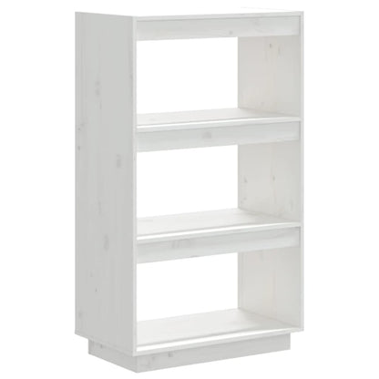 vidaXL Bücherregal/Raumteiler Weiß 60x35x103 cm Massivholz Kiefer