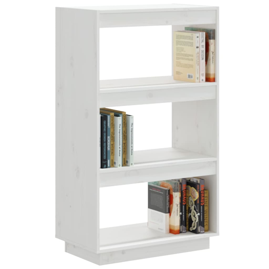 vidaXL Bücherregal/Raumteiler Weiß 60x35x103 cm Massivholz Kiefer
