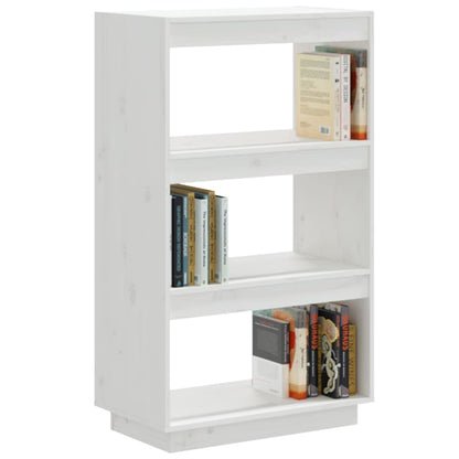 vidaXL Bücherregal/Raumteiler Weiß 60x35x103 cm Massivholz Kiefer