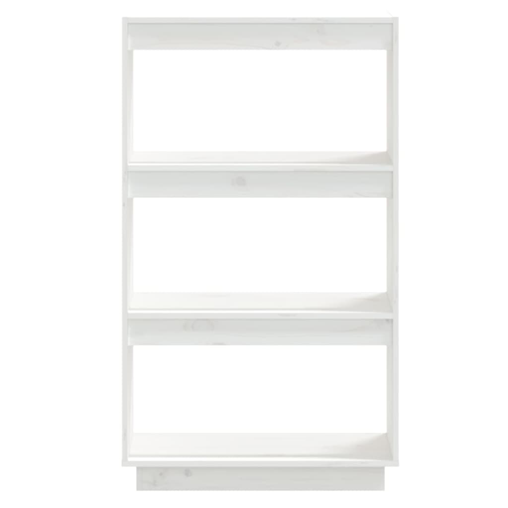 vidaXL Bücherregal/Raumteiler Weiß 60x35x103 cm Massivholz Kiefer
