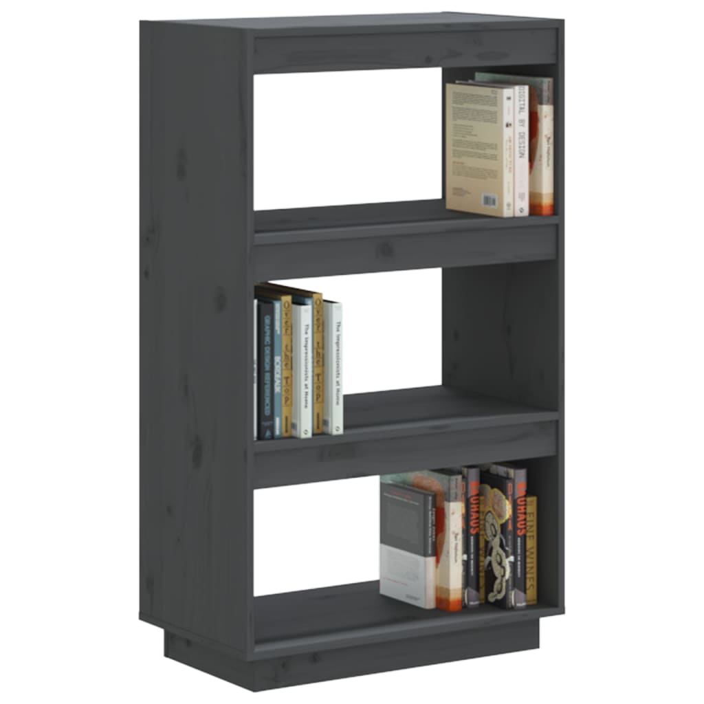 vidaXL Bibliothèque/Meuble de séparation Gris 60x35x103 cm Bois de pin massif