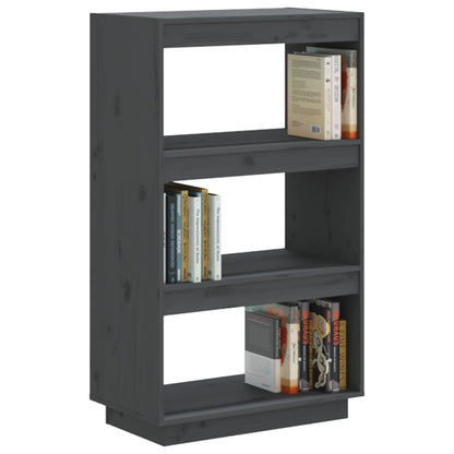 vidaXL Bibliothèque/Meuble de séparation Gris 60x35x103 cm Bois de pin massif