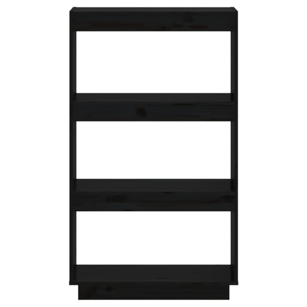 vidaXL Bücherregal/Raumteiler Schwarz 60x35x103 cm Massivholz Kiefer