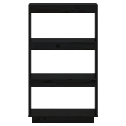 vidaXL Bücherregal/Raumteiler Schwarz 60x35x103 cm Massivholz Kiefer