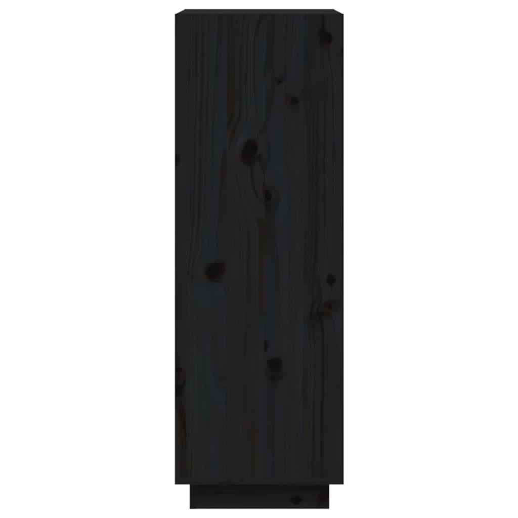 vidaXL Bücherregal/Raumteiler Schwarz 60x35x103 cm Massivholz Kiefer