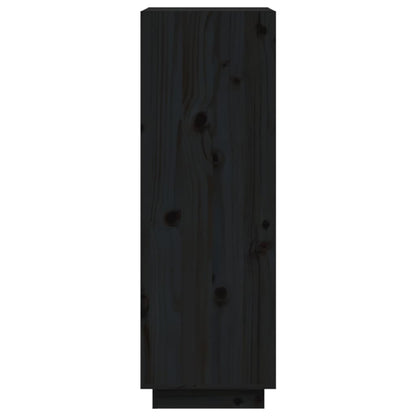 vidaXL Bücherregal/Raumteiler Schwarz 60x35x103 cm Massivholz Kiefer
