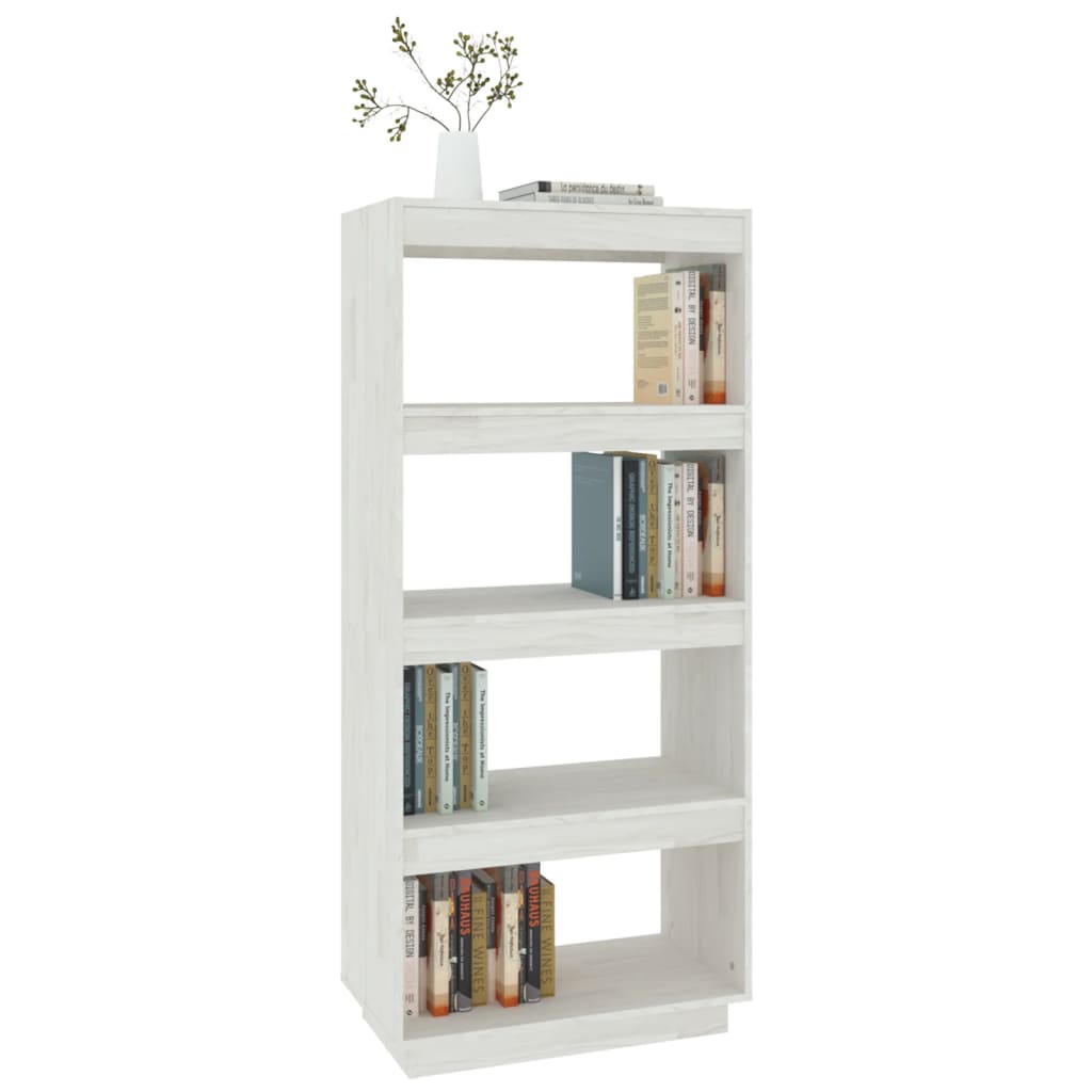 vidaXL Bibliothèque/Séparateur de pièce Blanc 60x35x135 cm Bois de pin massif